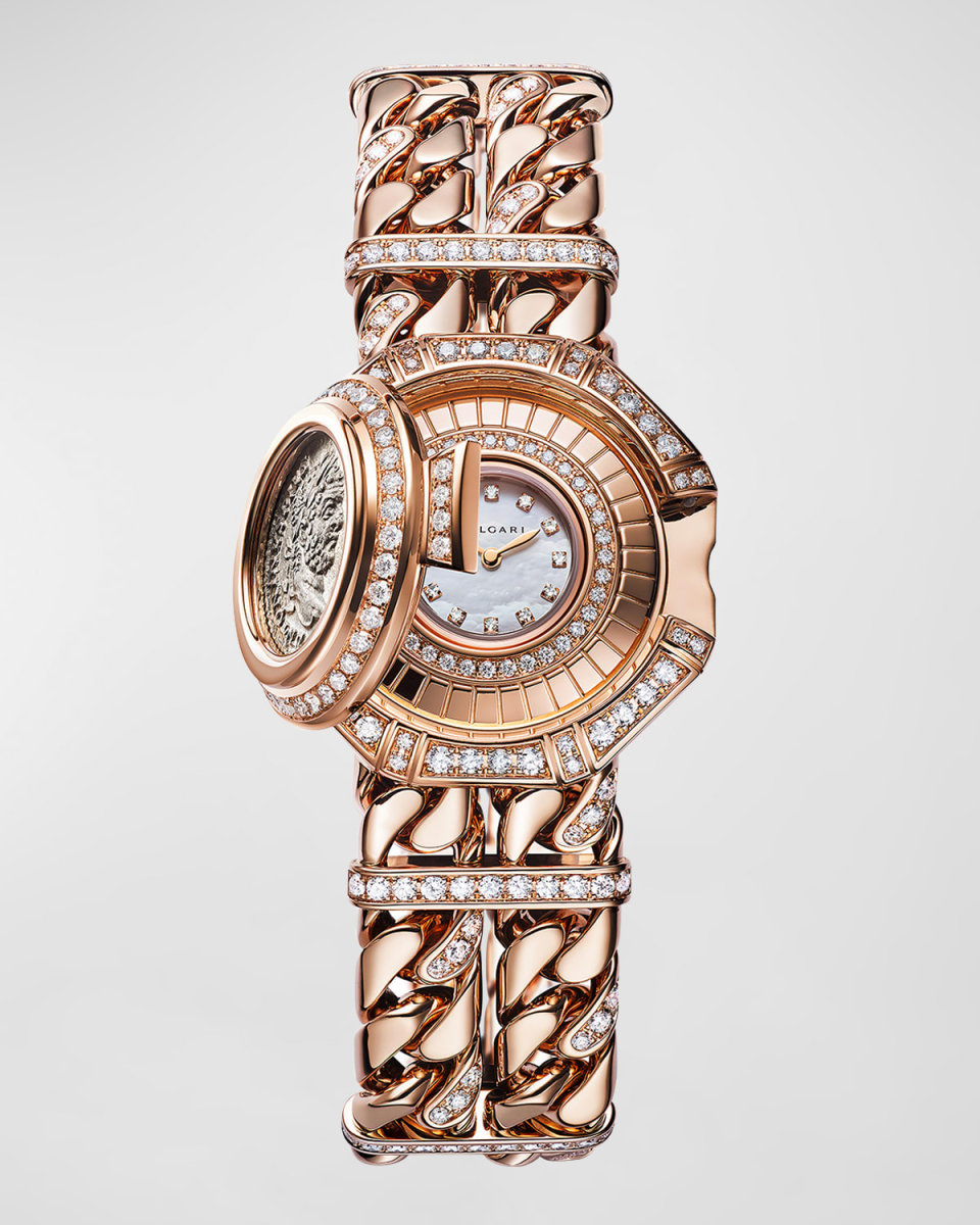 Monete Catene 18K Rose Gold High Jewelry Secret Watch with Diamonds